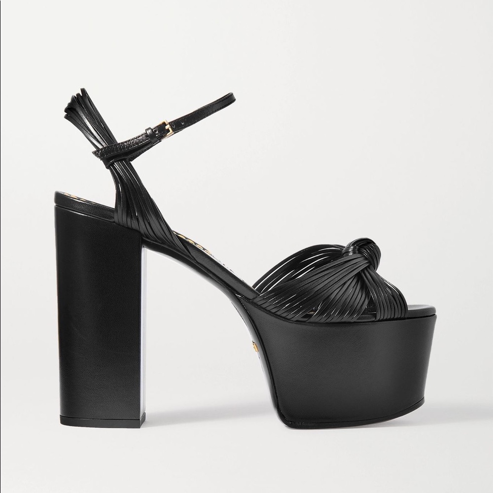 Gucci Crawford knotted leather platform sandals - Picture 2 of 9